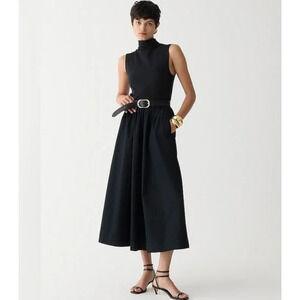J. Crew Black Midi Dress